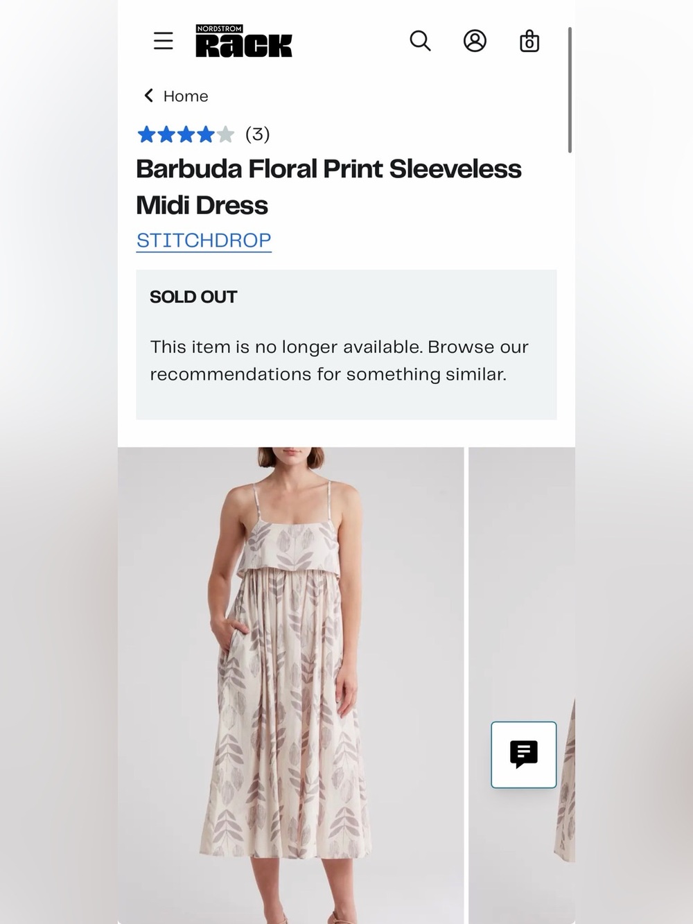 Stitchdrop Barbuda Floral Print Sleeveless Midi Dress - Beige Taupe
